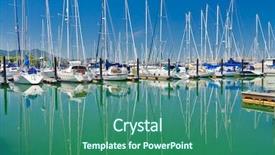  Presentation with marina - Theme enhanced with marina with yachts and boats in sausalito san francisco ca background and a ocean colored foreground