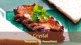  Presentation with ribs - PPT layouts consisting of marinated-and-grilled-ribs-served background and a tawny brown colored foreground
