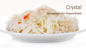  Presentation with frames isolated on white brown - Beautiful presentation theme featuring marinated cabbage sauerkraut isolated on white backdrop and a lemonade colored foreground