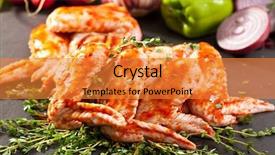  Presentation with morfology of chicken - Colorful presentation theme enhanced with marinated chicken wings on thyme backdrop and a gold colored foreground