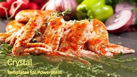  Presentation with thyme - Beautiful presentation theme featuring marinated chicken wings on thyme backdrop and a tawny brown colored foreground