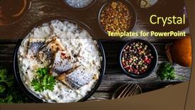  Presentation with cucumber cream - Cool new slides with marinated-herring-fillets-in-cream backdrop and a tawny brown colored foreground