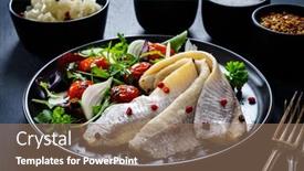  Presentation with cherry - Amazing slide deck having marinated-herrings-with-roast-cherry backdrop and a coral colored foreground