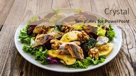  Presentation with apple - Presentation theme with marinated-herrings-with-roasted-beetroots background and a coral colored foreground