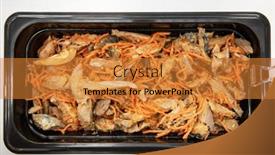  Presentation with plastic container - Amazing presentation theme having marinated-korean-hwe-salad backdrop and a gold colored foreground