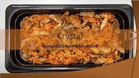  Presentation with plastic container - Slide set enhanced with marinated-korean-hwe-salad background and a gold colored foreground