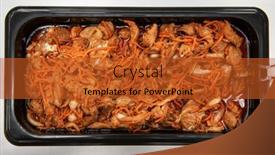  Presentation with plastic container - Colorful slides enhanced with marinated-korean-hwe-salad backdrop and a red colored foreground