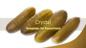  Presentation with cucumbers - Slide set featuring marinated-pickled-cucumbers-isolated background and a tawny brown colored foreground