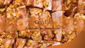  Presentation with step - Colorful slide deck enhanced with marinated-pork-ribs-ready backdrop and a gold colored foreground