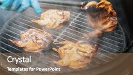  Presentation with quail bird - Audience pleasing presentation theme consisting of marinated quail on the grill backdrop and a coral colored foreground