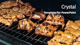  Presentation with quail bird - Presentation theme enhanced with marinated quail on the grill background and a black colored foreground