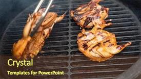  Presentation with quail bird - Cool new presentation with marinated quail on the grill backdrop and a  colored foreground