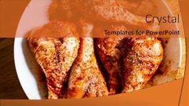  Presentation with ready - PPT layouts consisting of marinated-raw-chicken-drumsticks-ready background and a gold colored foreground