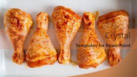  Presentation with chicken little chicks - Theme having marinated-raw-chicken-drumsticks-ready background and a gold colored foreground