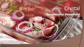  Presentation with meat - PPT theme with marinating-meat-with-spices background and a red colored foreground