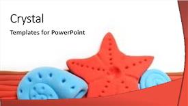  Presentation with sea shell - Amazing slides having marine animals ocean frame - blue sea shell colored decorative backdrop and a white colored foreground