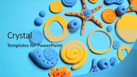  Presentation with modeling - PPT layouts with marine animals ocean frame - sea colored decorative ornament made background and a light blue colored foreground