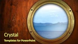  Presentation with ocean - Cool new presentation with marine boat - porthole with ocean view backdrop and a wine colored foreground