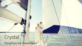  Presentation with boat tourism - Amazing PPT layouts having marine captain - sailing age tourism travel backdrop and a cream colored foreground