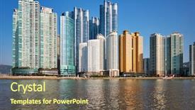  Presentation with south korea interest rate - Beautiful PPT layouts featuring marine city expensive and prestigious backdrop and a violet colored foreground