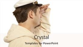  Presentation with marine - PPT theme consisting of marine concept - man in captain background and a lemonade colored foreground