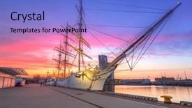  Presentation with sailboat - Slide set with  background and a  colored foreground