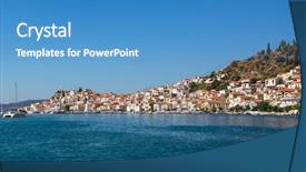  Presentation with yacht - Slide set having  background and a  colored foreground