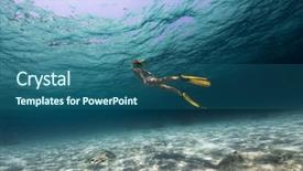  Presentation with swimming - Audience pleasing slides consisting of marine corp - lady swimming underwater backdrop and a ocean colored foreground