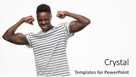  Presentation with proud american - Presentation design featuring marine corp - young african american man wearing background and a white colored foreground