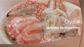  Presentation with crab - Cool new presentation theme with marine crabs - steamed chaozhou frozen crab backdrop and a coral colored foreground