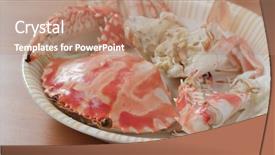  Presentation with disney elsa frozen - Presentation theme having marine crabs - steamed chaozhou frozen crab background and a coral colored foreground