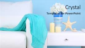  Presentation with marine - PPT theme with marine decor in interior background and a light blue colored foreground