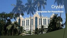  Presentation with marine - Slide set enhanced with marine drive in mumbai background and a teal colored foreground