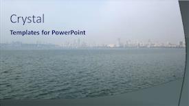  Presentation with marine - Audience pleasing PPT layouts consisting of marine-drive-skyline-in-mumbai backdrop and a sky blue colored foreground