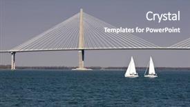  Presentation with marine engineer - Slides with marine engineer - cooper river bridge with sailboat background and a gray colored foreground
