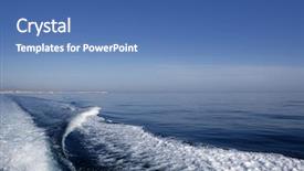  Presentation with wash - Audience pleasing PPT layouts consisting of marine environmental - blue sea ocean with boat backdrop and a ocean colored foreground