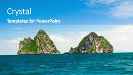  Presentation with marine - Slides enhanced with marine fantasy desert island background and a teal colored foreground