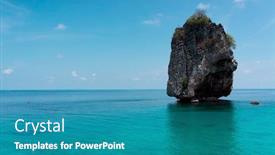  Presentation with marine - Presentation consisting of marine fantasy desert island background and a teal colored foreground