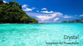  Presentation with fantasy - Slides with marine fantasy green pinnacle background and a arctic colored foreground