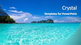  Presentation with marine - Cool new slide deck with marine fantasy heaven on earth backdrop and a teal colored foreground
