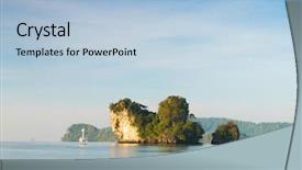  Presentation with marine - Presentation theme featuring marine fantasy heaven on earth background and a light blue colored foreground