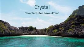  Presentation with marine - Slide deck enhanced with marine fantasy idyllic seascape background and a sky blue colored foreground