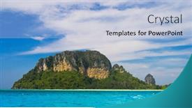  Presentation with marine - Theme enhanced with marine fantasy sunny waters background and a light blue colored foreground