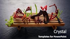  Presentation with seaweed - Presentation design having molecular nutrition - codium seaweed salad modern cuisine background and a black colored foreground