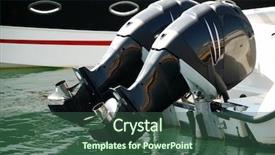  Presentation with ship engine - Beautiful presentation featuring marine fuel - engine of a ship moored backdrop and a ocean colored foreground