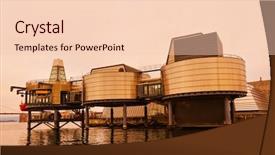  Presentation with oil industry - Colorful slides enhanced with marine fuel - oil industry museum in stavanger backdrop and a lemonade colored foreground