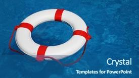  Presentation with life insurance - Presentation theme having marine insurance - life bell background and a ocean colored foreground