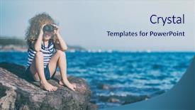  Presentation with what is thing used in looking for far object - Beautiful slides featuring marine insurance - little girl looking far away backdrop and a  colored foreground