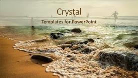  Presentation with cultural - Beautiful PPT theme featuring marine jobs - traditional sri lankian sea fishermans backdrop and a soft green colored foreground