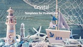  Presentation with marine life - Cool new theme with marine life decoration on blue backdrop and a gray colored foreground